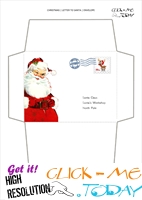Free printable vintage Santa face envelope with stamp 58